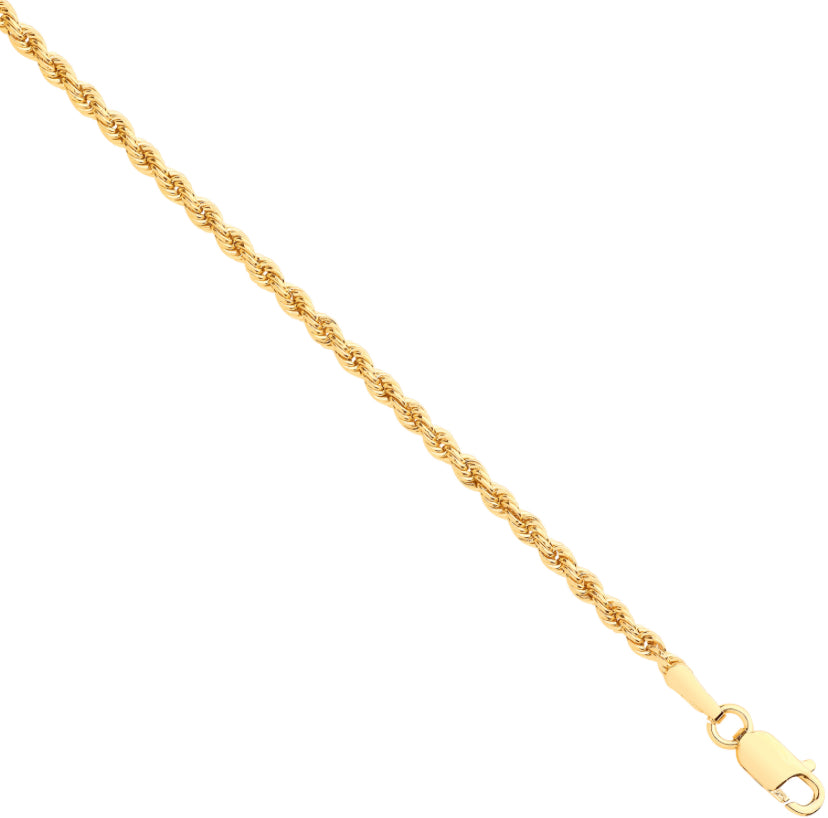 9ct Y/G 2mm Rope Chain (Hollow)