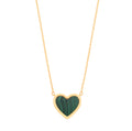 9ct Malechite Heart Necklace