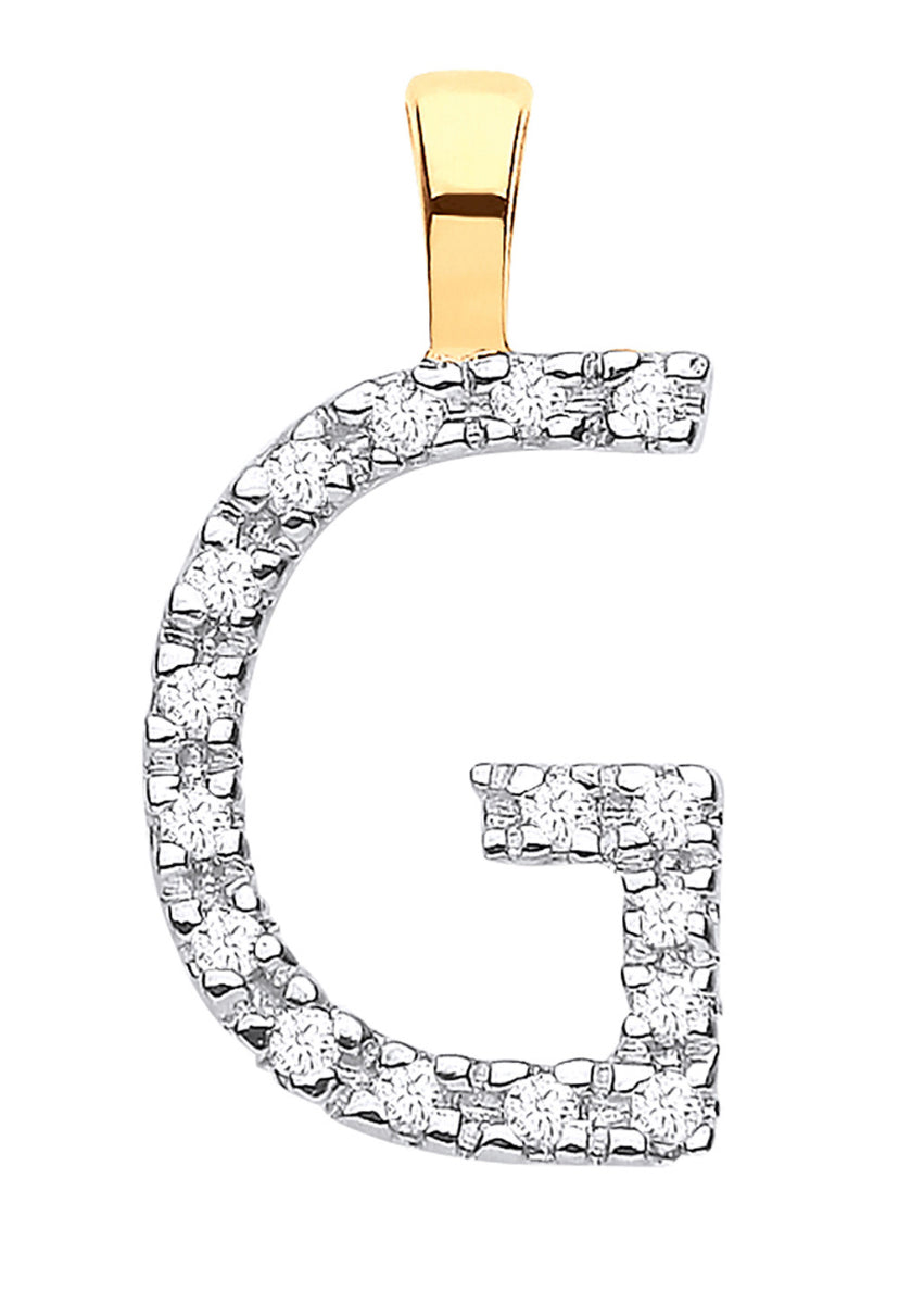 9ct Small Letter Pendants (0.05ct)