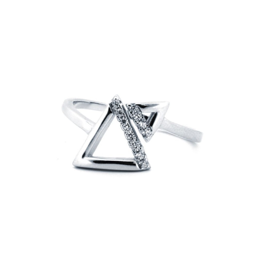 Silver Twin Triangle Ring