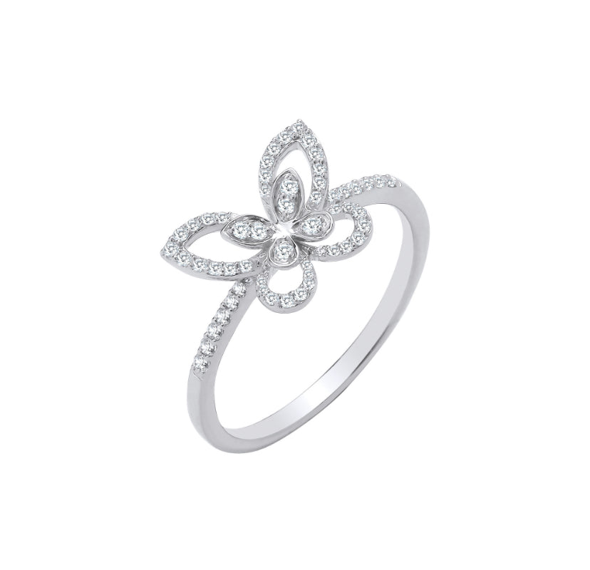 9ct Butterfly Ring (0.19ct)