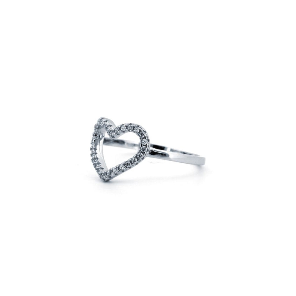 CZ Open Heart Ring