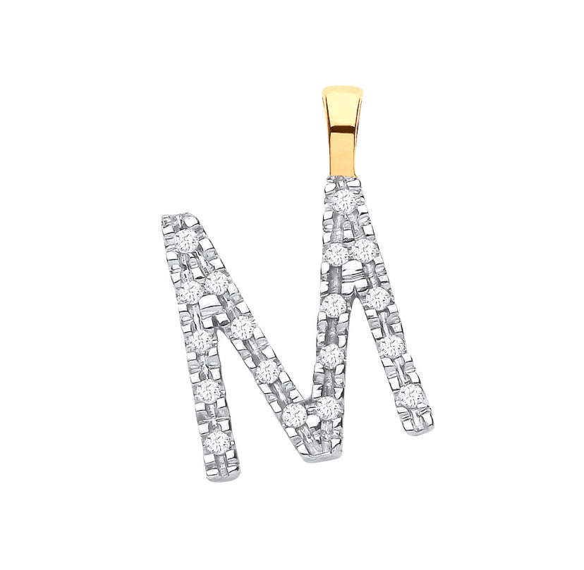 9ct Small Letter Pendants (0.05ct)