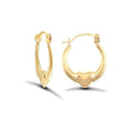 9ct Small Heart Hoops