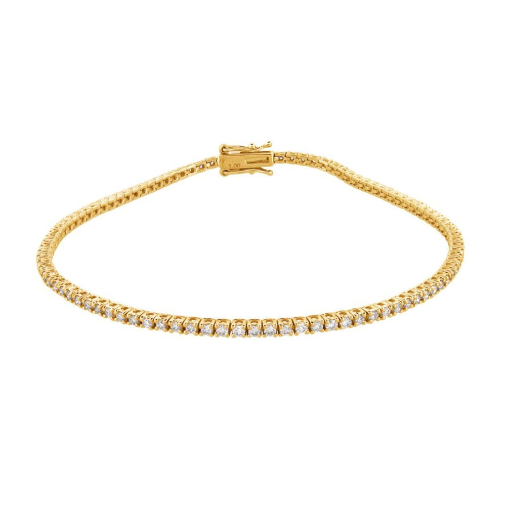 9ct YG Tennis Bracelets 1ct-5ct Lab-Diamonds
