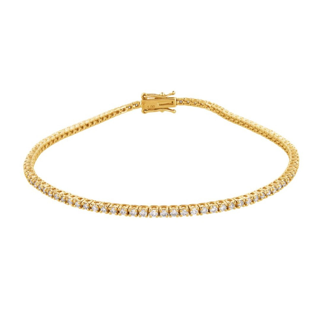 9ct YG Tennis Bracelets 1ct-5ct Lab-Diamonds