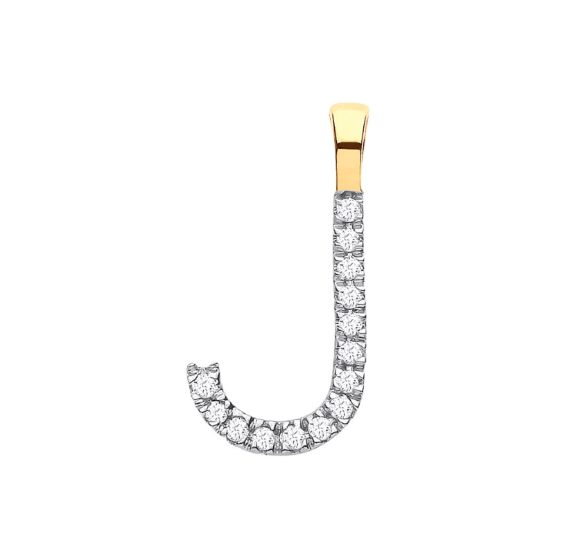 9ct Small Letter Pendants 0.05ct