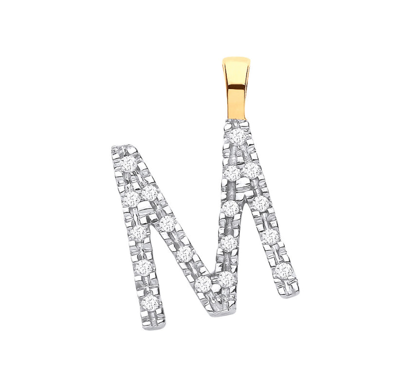 9ct Small Letter Pendants 0.05ct