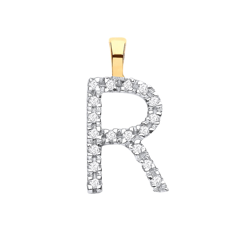 9ct Small Letter Pendants (0.05ct)