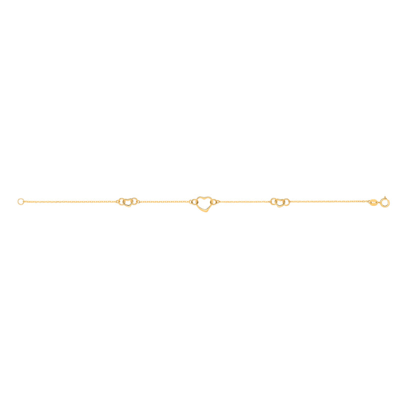 9ct Open Heart Bracelet