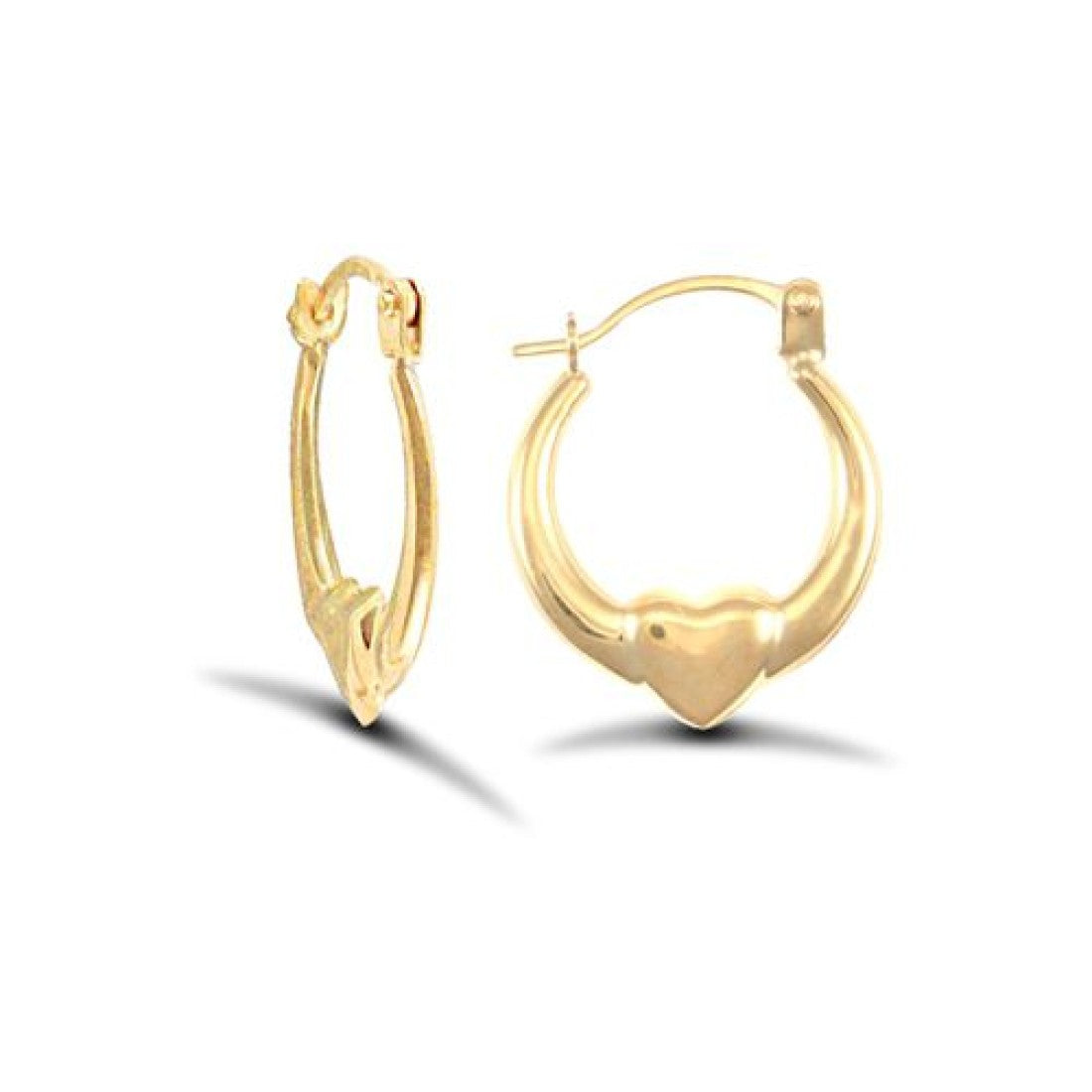 9ct Small Heart Hoops