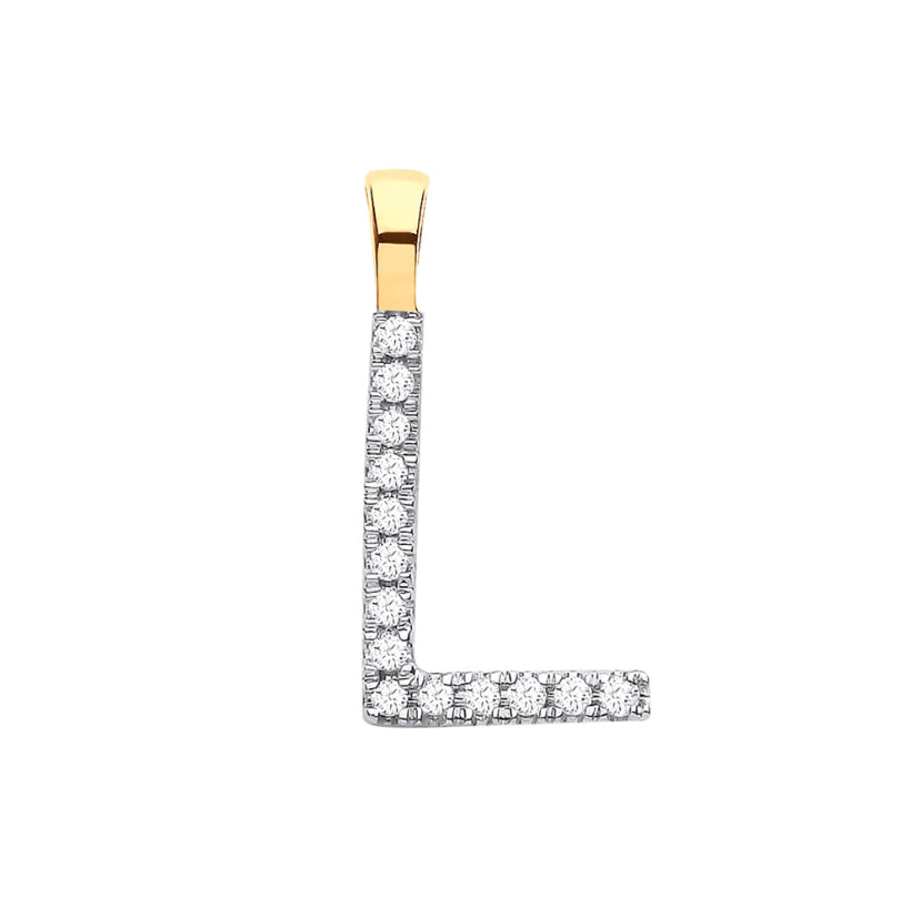 9ct Small Letter Pendants (0.05ct)