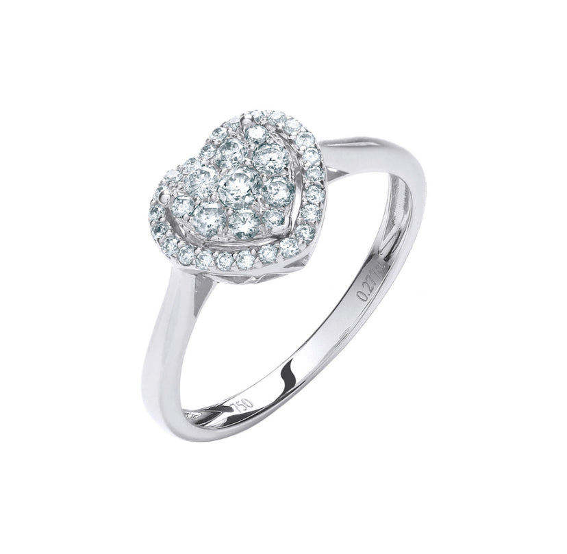 18ct Cluster Heart Ring (0.25ct)