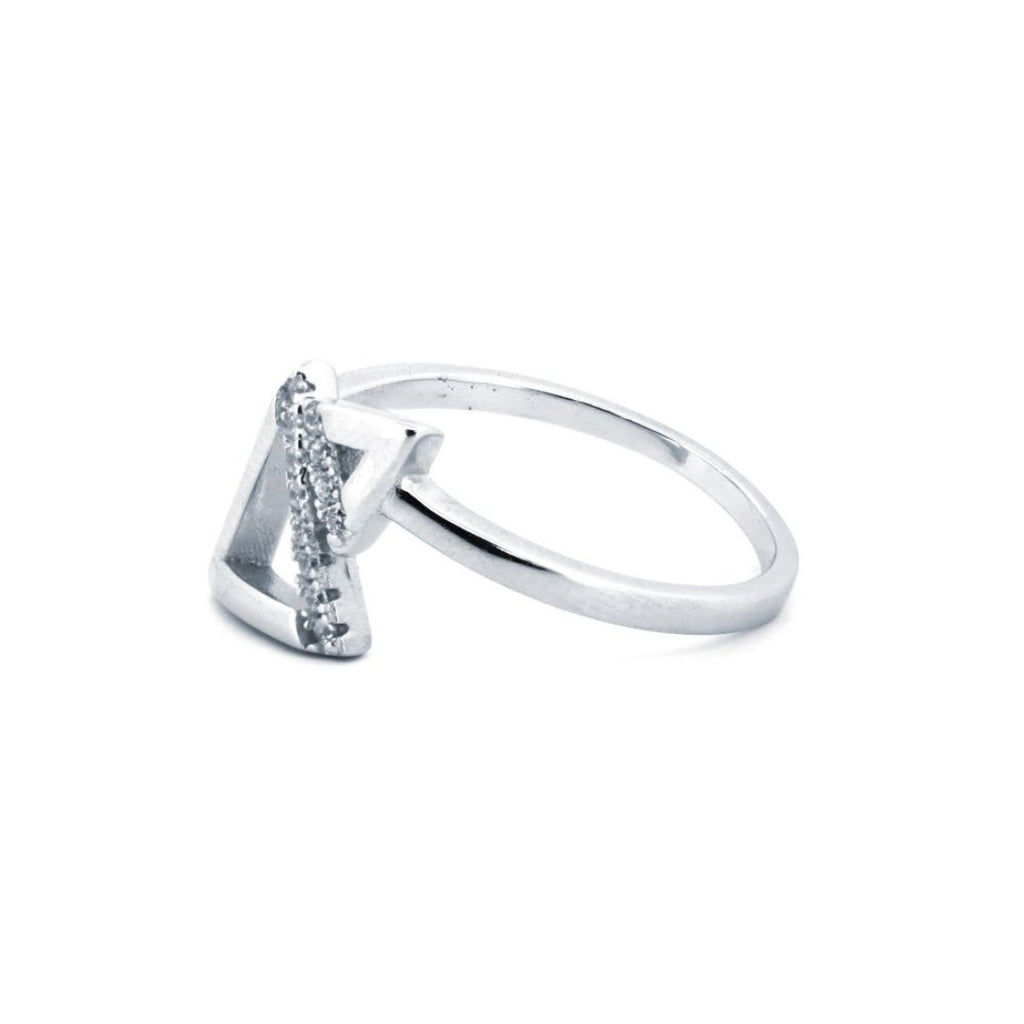 Silver Twin Triangle Ring