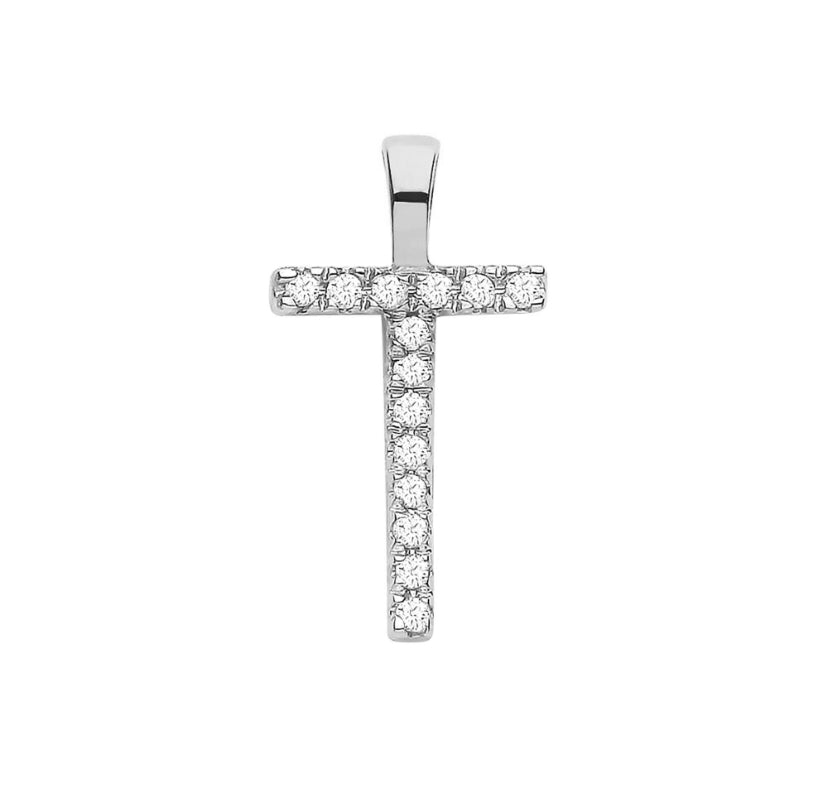 9ct Small Letter Pendants (0.05ct)