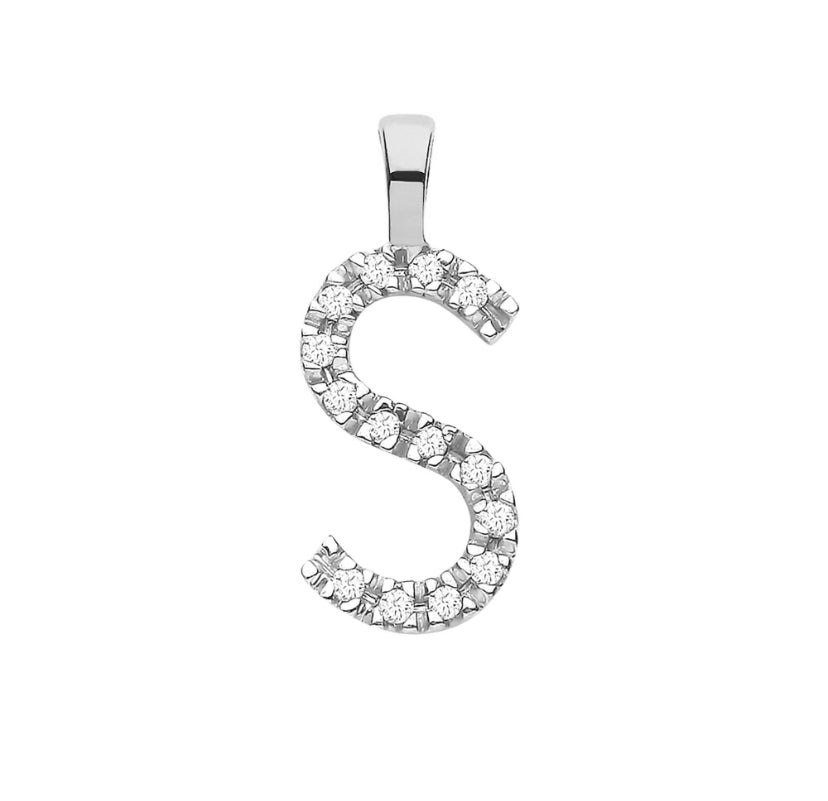 9ct Small Letter Pendants (0.05ct)