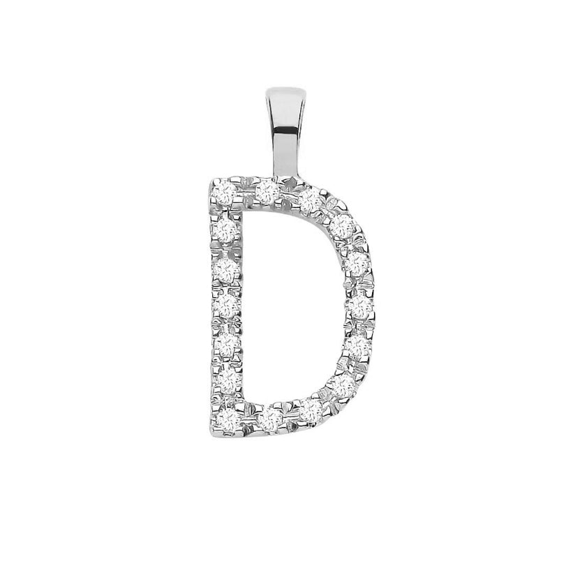 9ct Small Letter Pendants (0.05ct)