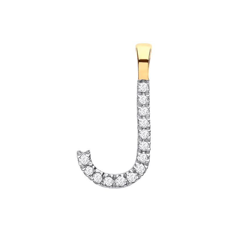 9ct Small Letter Pendants (0.05ct)