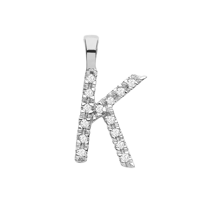 9ct Small Letter Pendants (0.05ct)
