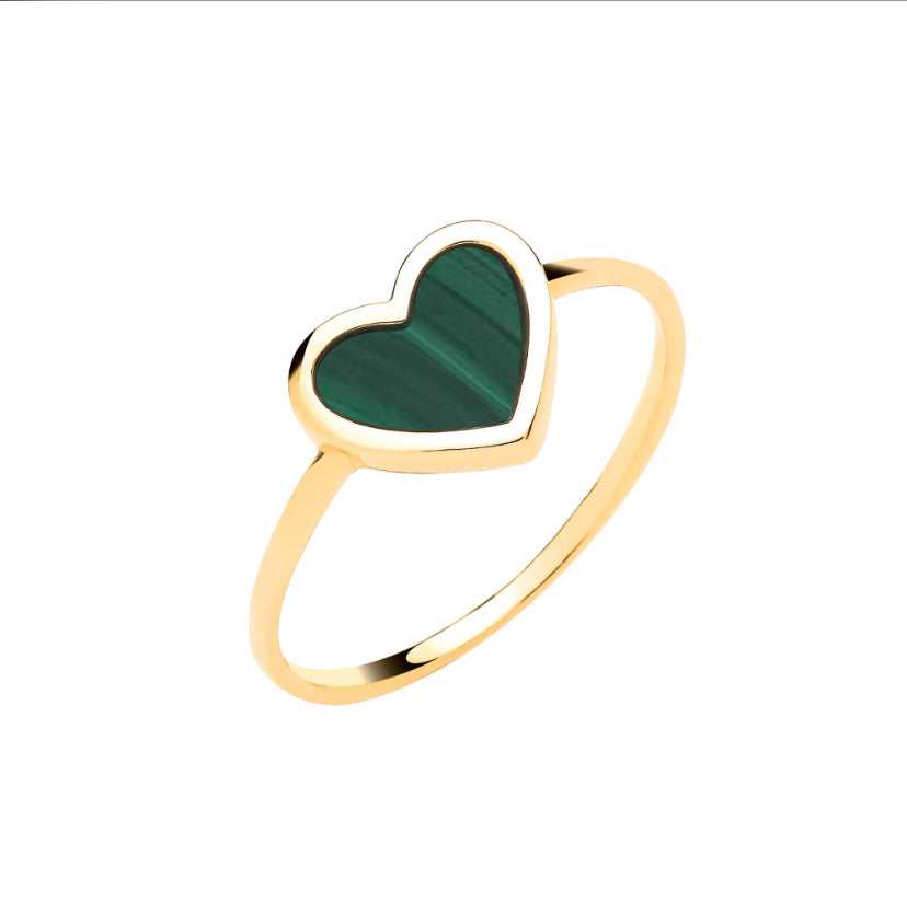 9ct Malechite Heart