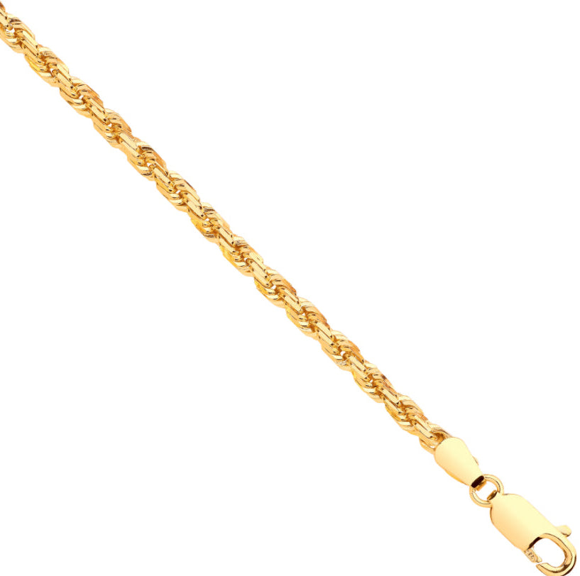 9ct D/C Rope Chain 3mm