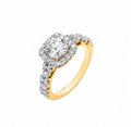 9ct 1.75ct Halo Tapered pavé Ring