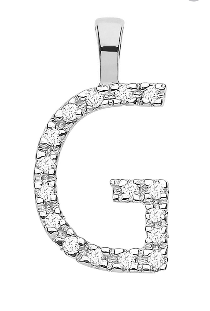 9ct Small Letter Pendants (0.05ct)