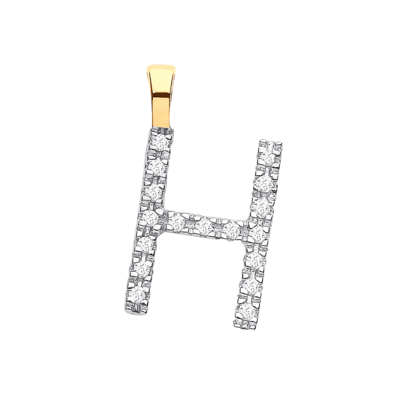 9ct Small Letter Pendants (0.05ct)
