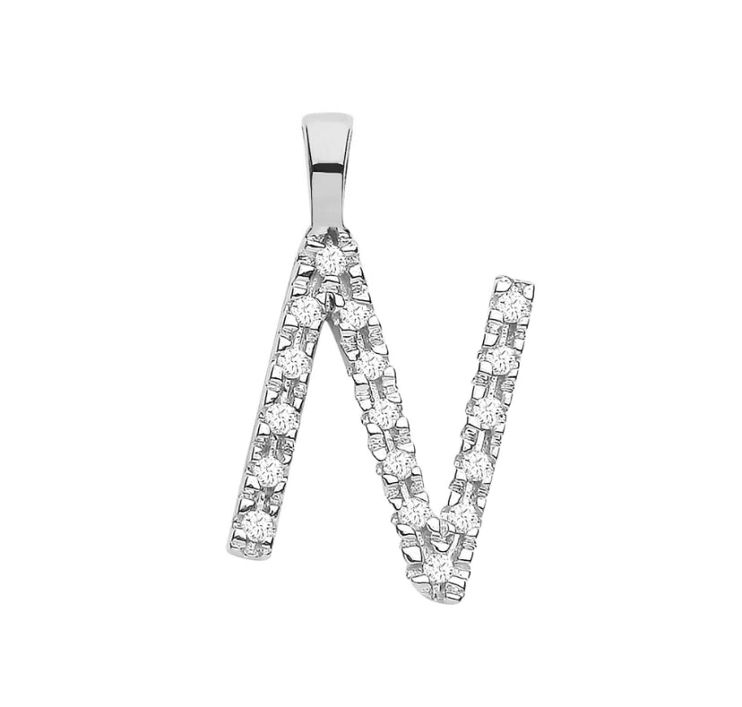 9ct Small Letter Pendants (0.05ct)