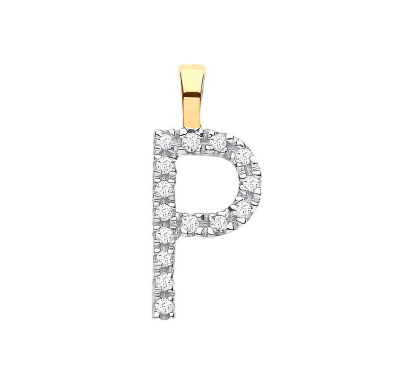 9ct Small Letter Pendants (0.05ct)