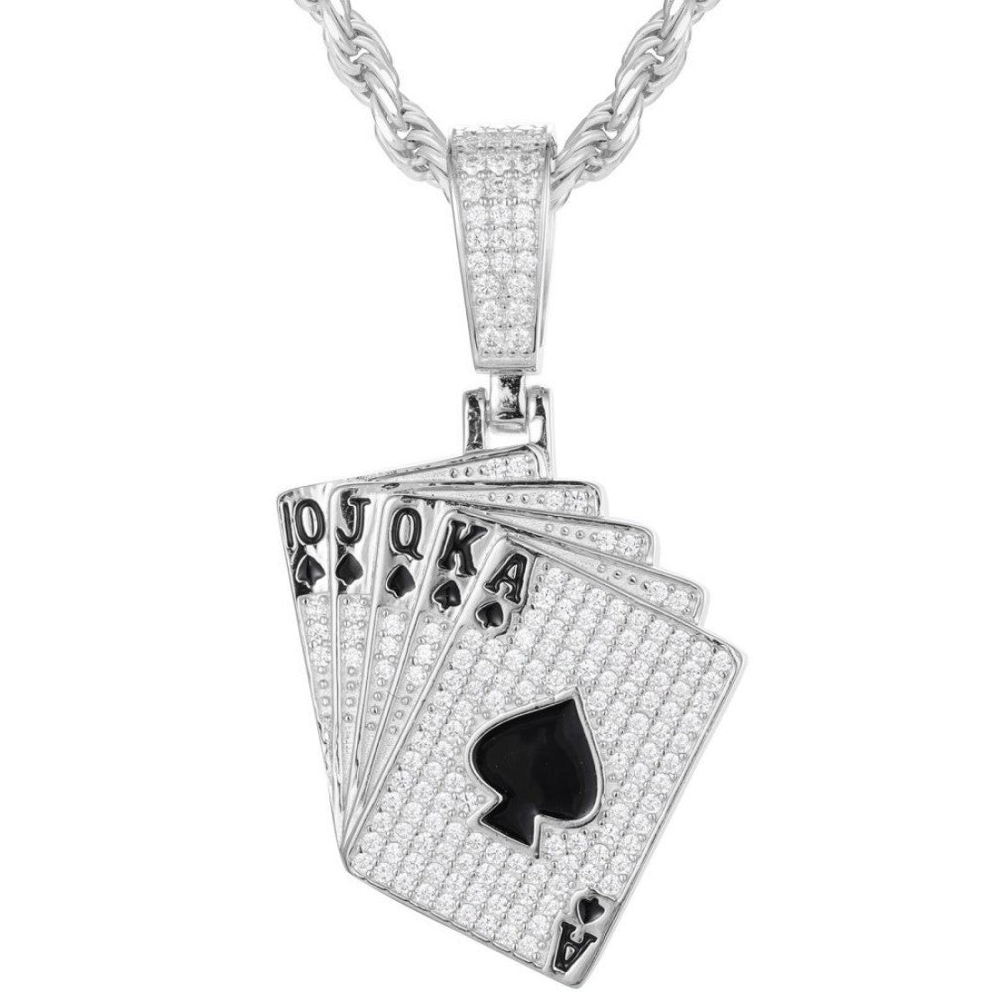 Silver Paying Cards Pendants