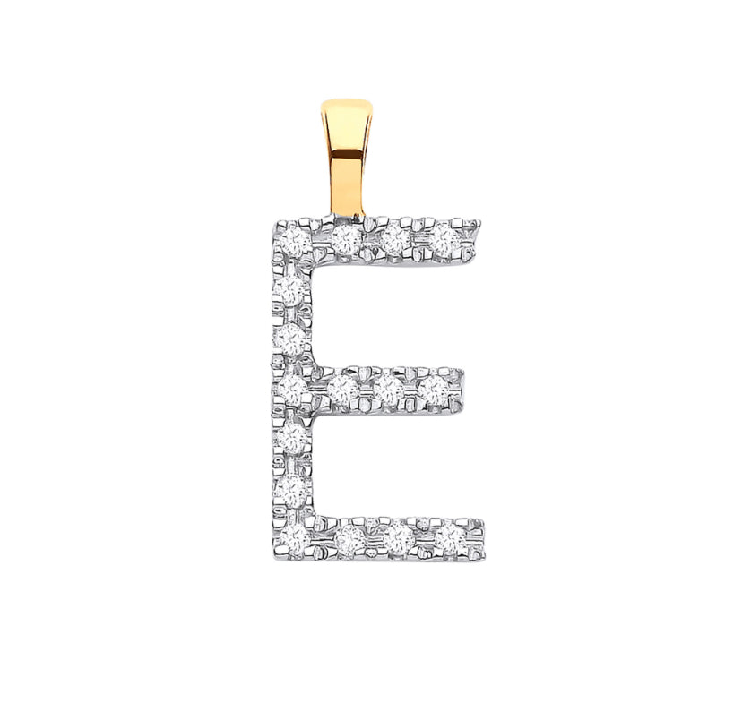 9ct Small Letter Pendants (0.05ct)