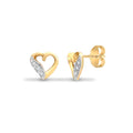 9ct Open Heart studs (.06)