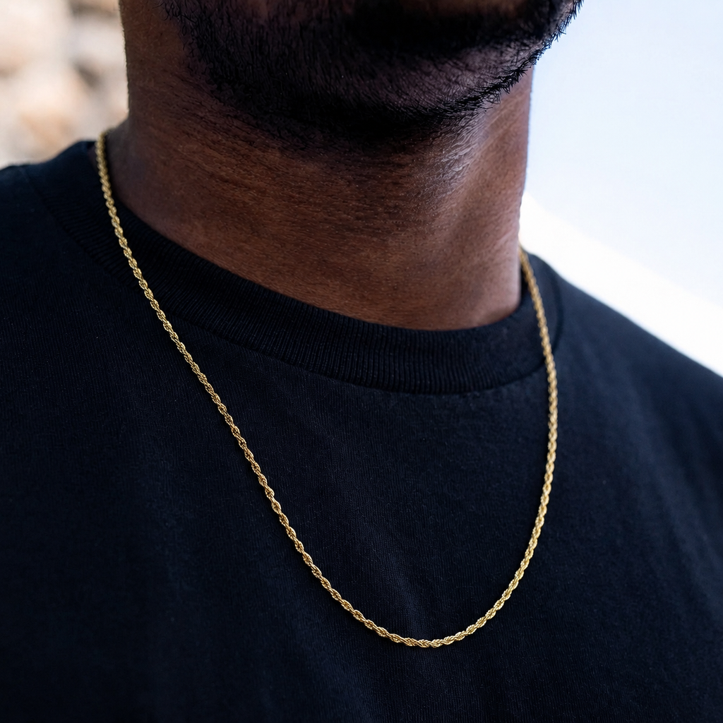 9ct Y/G 2mm Rope Chain (Hollow)