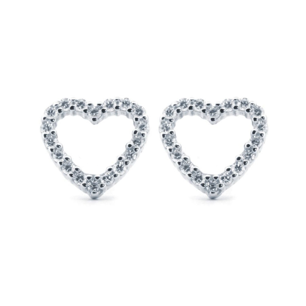 CZ Open Heart Studs