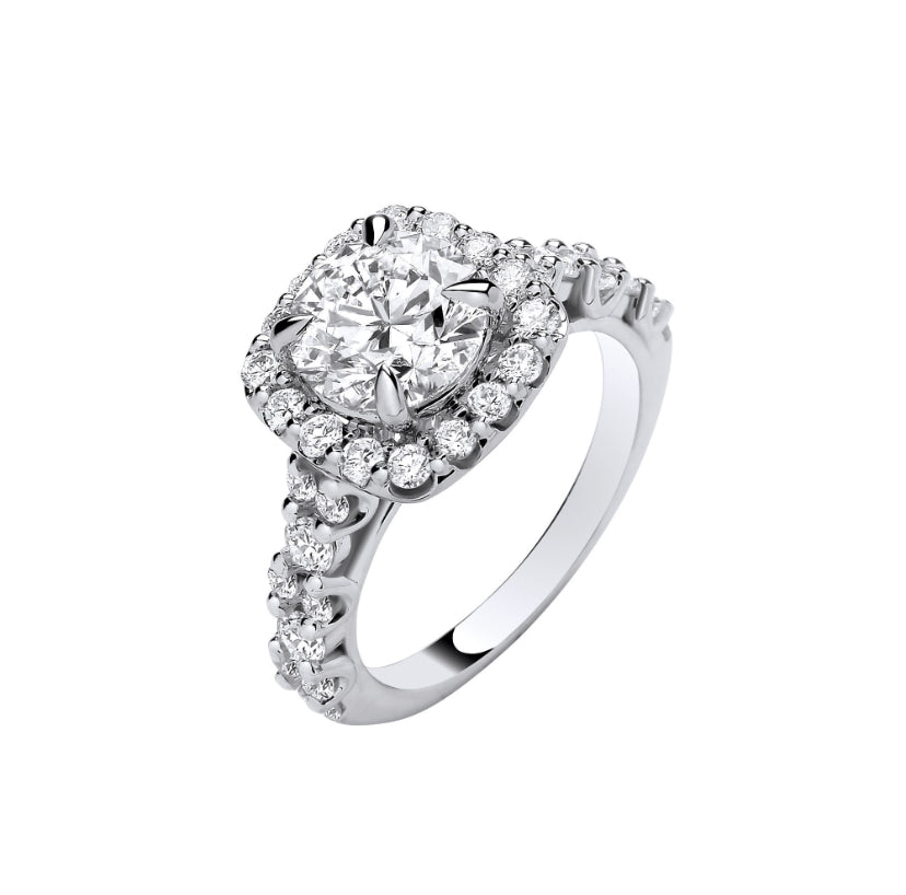 9ct Halo Dress Ring 3.05ct Lab-Diamonds
