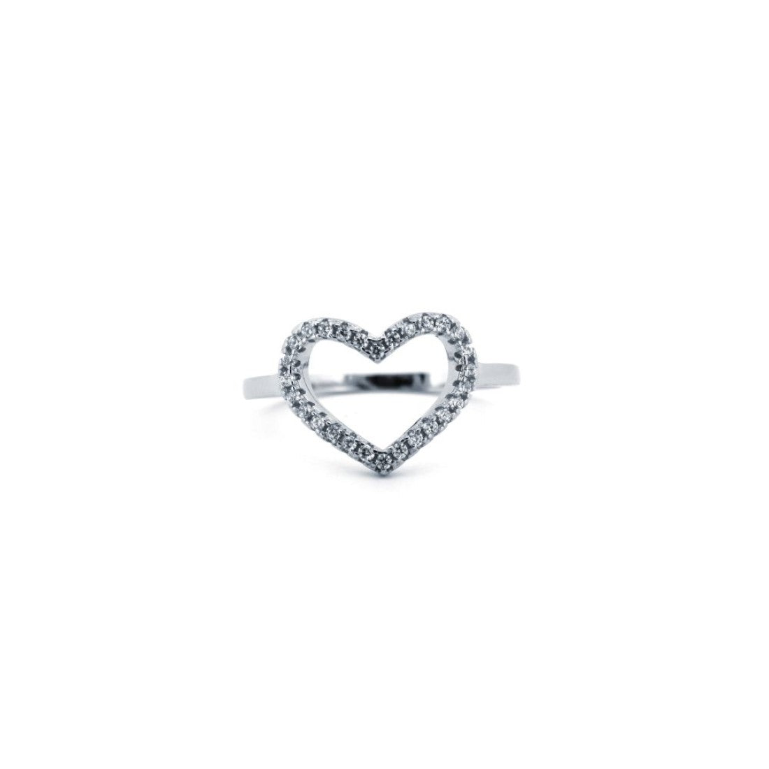CZ Open Heart Ring