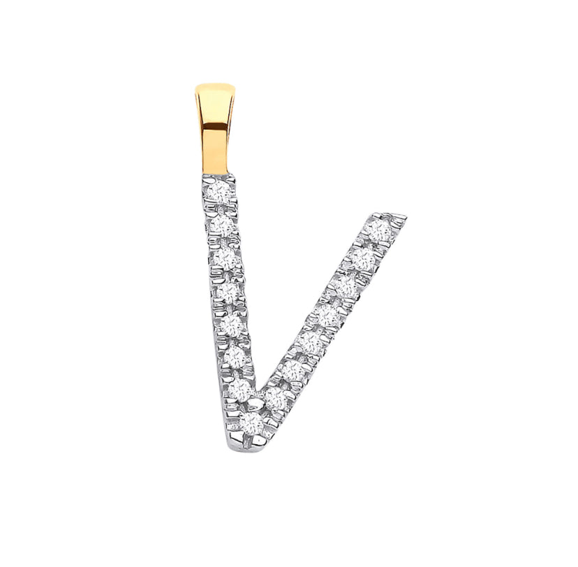 9ct Small Letter Pendants (0.05ct)