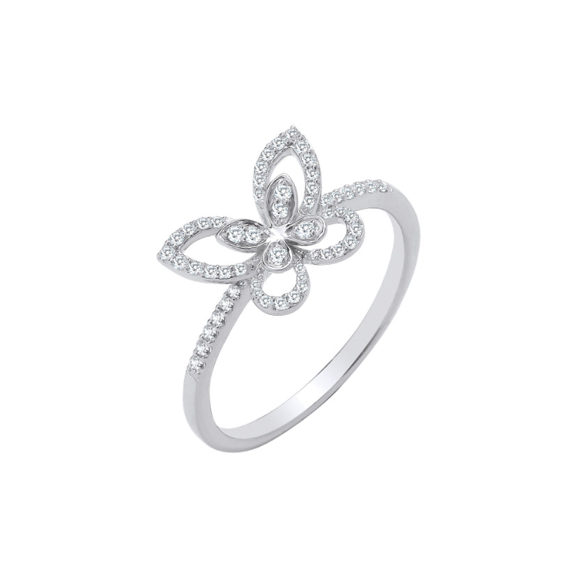 9ct Butterfly Ring 0.19ct