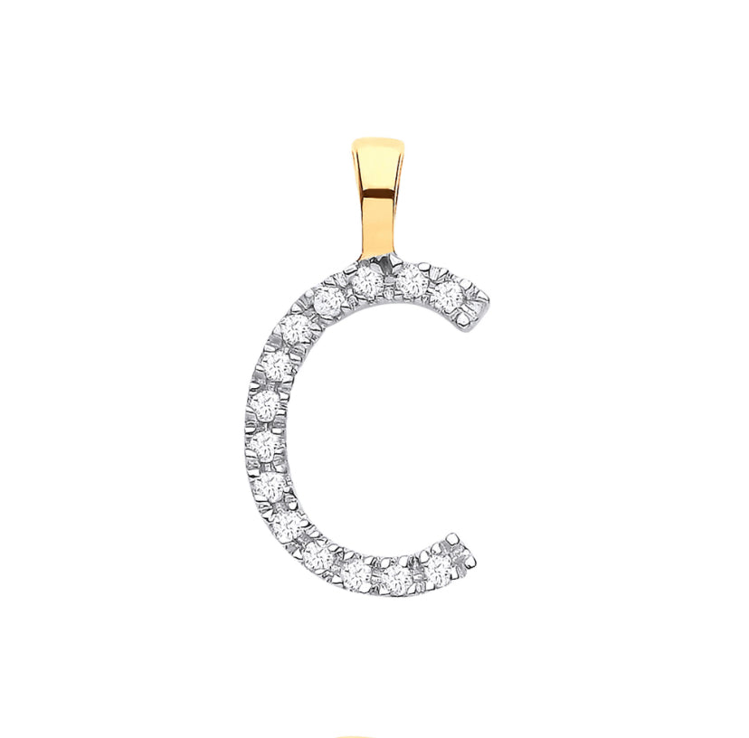9ct Small Letter Pendants (0.05ct)
