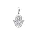9ct Hamsa Hand Necklace 0.18ct
