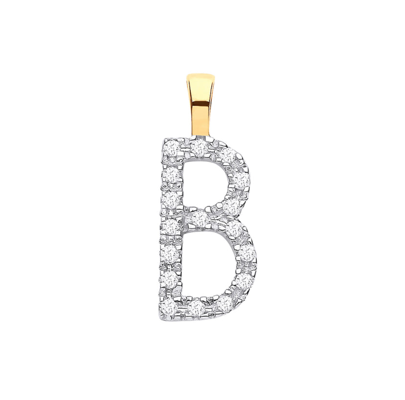 9ct Small Letter Pendants (0.05ct)