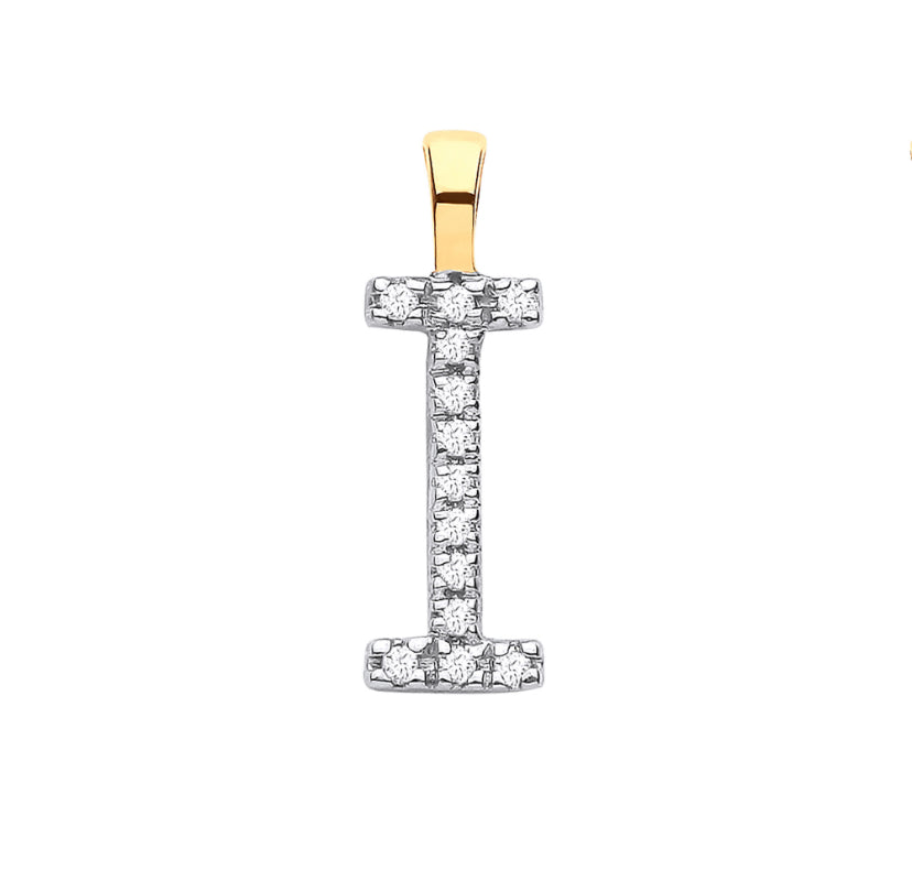 9ct Small Letter Pendants (0.05ct)