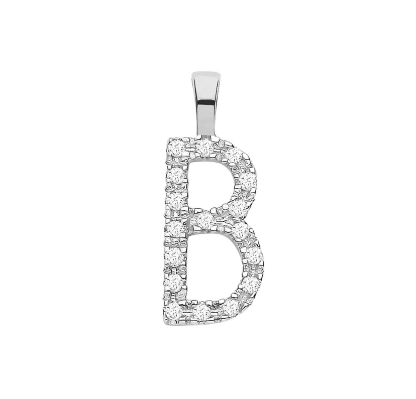 9ct Small Letter Pendants (0.05ct)