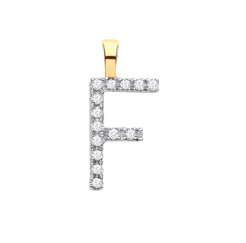 9ct Small Letter Pendants (0.05ct)