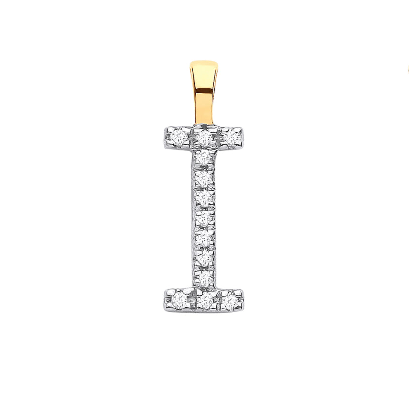 9ct Small Letter Pendants 0.05ct