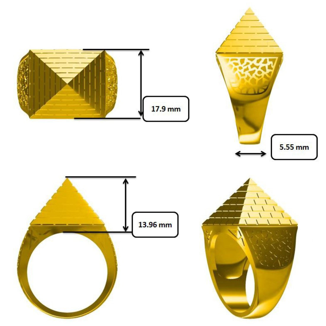 9ct Pyramid Ring