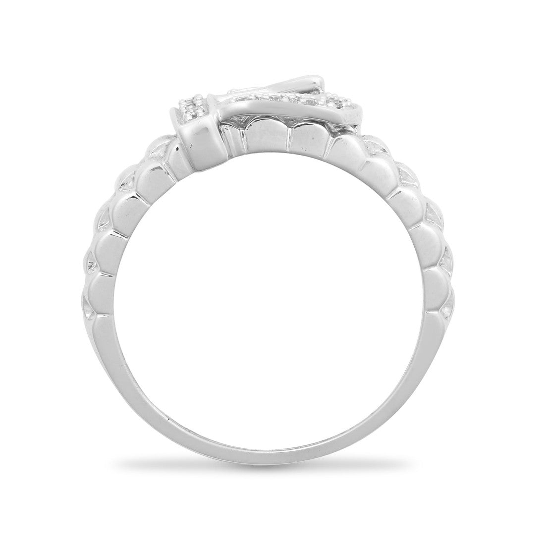 9ct W/G Buckle Ring (0.15ct)