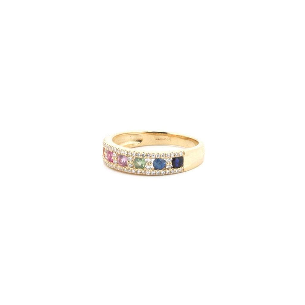 9ct Sapphire 0.62ct Eternity Ring 0.25ct